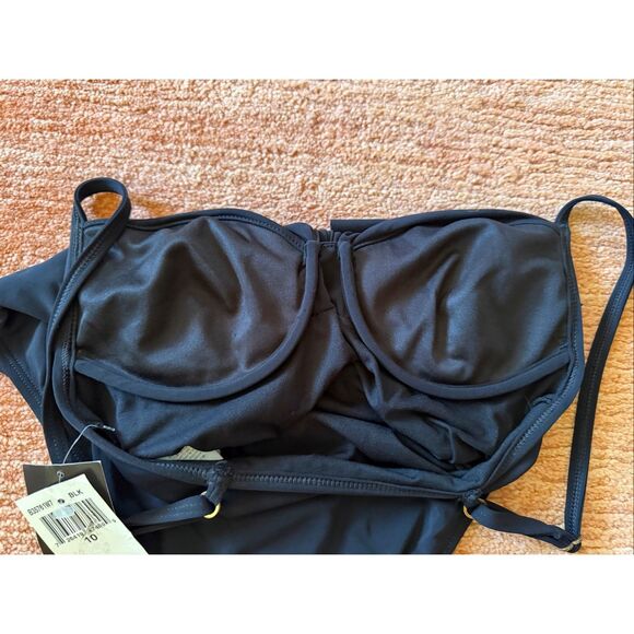 Anne Klein Women’s One Piece Swimsuit Black Size 10 NWT - Picture 5 of 7